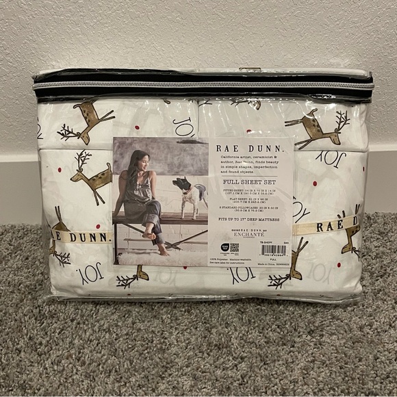 RAE DUNN CHRISTMAS REINDEER FULL SIZE SHEET SET - Picture 2 of 2